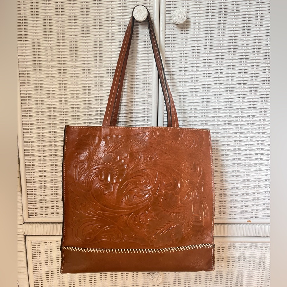 Patrisha Nash Brown Leather Tuscano Tote Bag